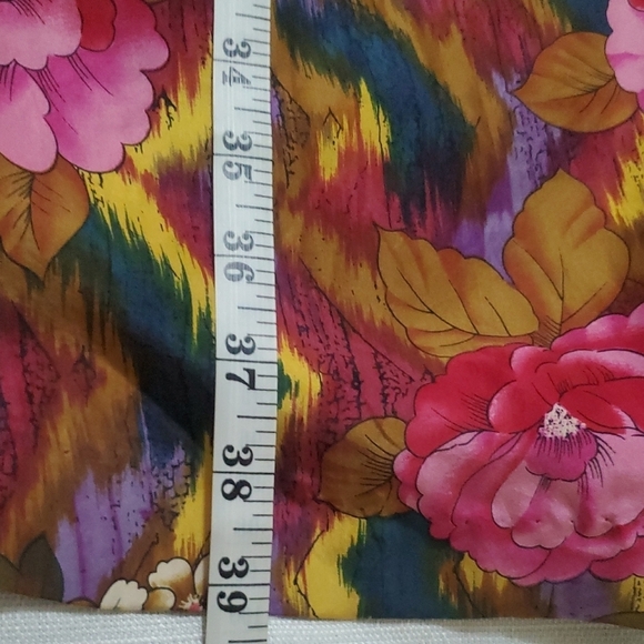 Vintage 80s Pat Argenti 100%Silk Dress 12 Pink Floral Long Sleeve Sheath Y2K - Picture 15 of 15